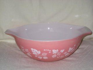 Vintage Pyrex 4 Quart Pink w/ White Gooseberry Mixing Batter Nesting Cinderella Bowl #444 Kitchen & Dining