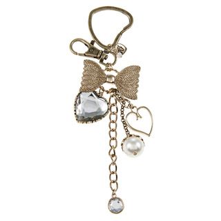 Betsey Johnson Crystal Heart and Bow Key Chain Betsey Johnson More Fashion Jewelry