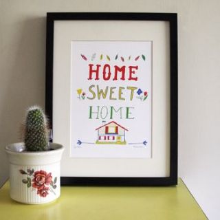 'home sweet home' screen print by memo illustration