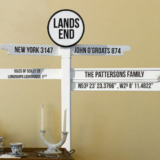 personalised sign post wall sticker by the binary box