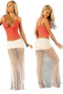 Sexy White Beach Pool Net Skirt Cover Up Dress   Extra Large Fashion Swimwear Cover Ups Clothing
