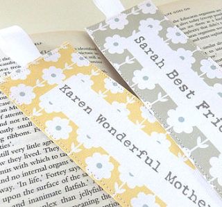 personalised floral fabric bookmarks by tilliemint loves