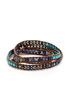 Multi Bead & Leather Cord Wrap Bracelet by Chan Luu