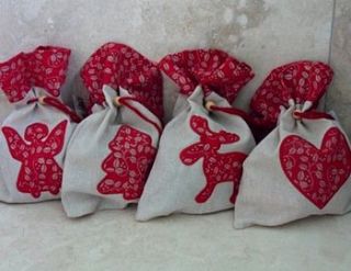 christmas fabric gift bag by in season now