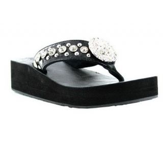 CJ by Cowgirl Jewels Womens Jeweled Thong Sandals —