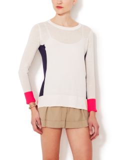 Linen Blend Colorblocked Sweater by Eighteen68