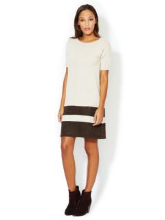 Colorblock Detail Sweaterdress by Qi Cashmere