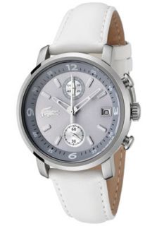 Lacoste 2000392  Watches,Womens Mainsail Chronograph Grey Dial White Leather, Chronograph Lacoste Quartz Watches