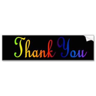 Thank you with Rainbow color text Bumper Sticker