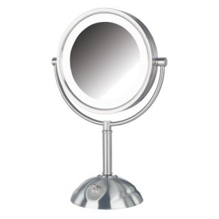 Zadro Oval Vanity Mirror with LED Surround Light in Satin Nickel