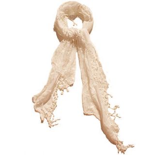 linen and lace scarf by handmade by hayley
