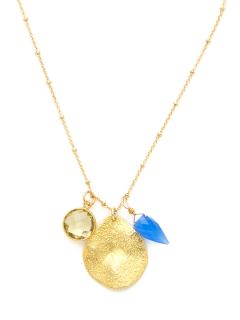 Lemon Citrine & Blue Chalcedony Pendant Necklace by Alanna Bess Jewelry