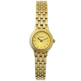 Pulsar Quartz Ladies Small 20Mm Gold Tone Bracelet Dress Watch PEG436X9 Watches