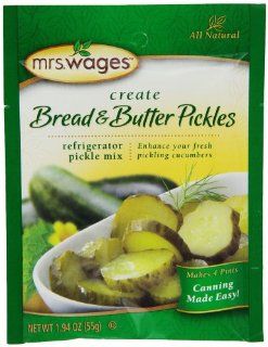 Mrs. Wages Bread and Butter Refrigerator Pickle Mix, 12   1.9 Ounce Pouches  Sweet Pickles  Grocery & Gourmet Food