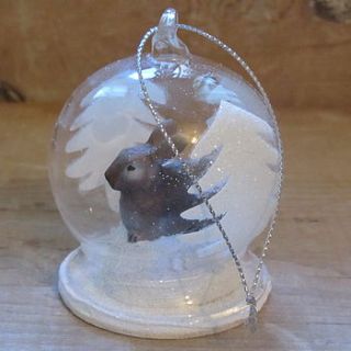 ornamental rabbit christmas globe by horsfall & wright