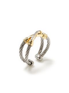 Gold & Diamond Criss Cross Ring by Charriol