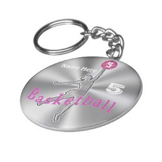 Gift ideas for Basketball Players NAME and NUMBER Key Chains