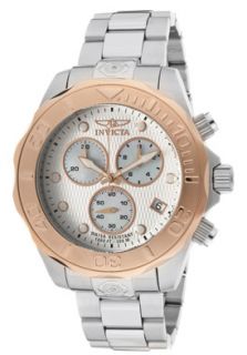 Invicta 11450  Watches,Mens Pro Diver Chronograph Silver Dial Stainless Steel, Chronograph Invicta Quartz Watches