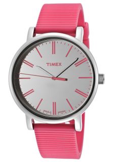 Timex T2N789  Watches,Womens Originals Silver Mirror Dial Pink Rubber, Casual Timex Quartz Watches