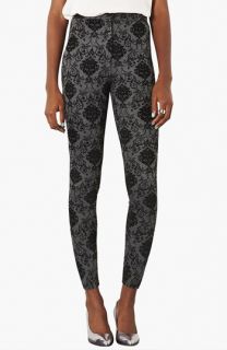 Topshop High Waist Damask Flocked Leggings