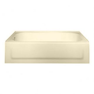 American Standard New Solar 60 in L x 30 in W x 16.625 in H Bone Enameled Steel Rectangular Skirted Bathtub with Left Hand Drain