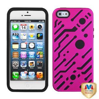 Apple iPhone 5 Hard Plastic Snap on Cover Titanium Solid Hot Pink/Black Circuitboard Hybrid AT&T, Cricket, Sprint, Verizon Plus A Free LCD Screen Protector (does NOT fit Apple iPhone or iPhone 3G/3GS or iPhone 4/4S) Cell Phones & Accessories
