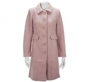 Linea by Louis DellOlio Button Front Coat with Seam Detail —