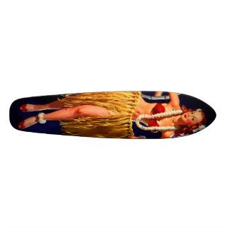 Vintage Gil Elvgren Hula Hawaiian Pin UP Girl Skate Board Decks
