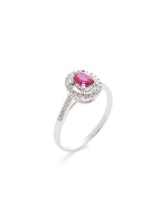 Estate Ruby & Diamond Cutout Oval Ring by Estate Fine Jewelry