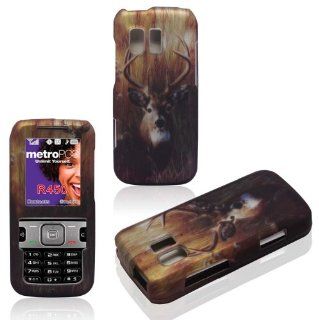 2D Buck Deer Samsung Straight Talk R451c, TracFone SCH R451c, Messenger R450 Cricket, MetroPCS Case Cover Hard Snap on Rubberized Touch Phone Cover Case Faceplates Cell Phones & Accessories