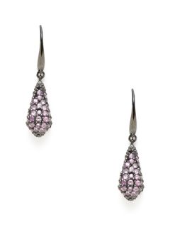 Pyramid Pink Sapphire Drop Earrings by M.C.L. By Matthew Campbell Laurenza