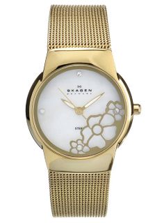 Skagen 881SGG  Watches,Womens Mother of Pearl Dial Gold Tone Stainless Steel, Casual Skagen Quartz Watches