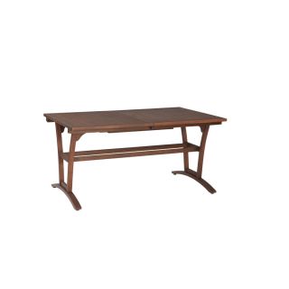 allen + roth Woodwinds 86.3 in x 37.5 in Rosewood Wood Extendable Rectangle Patio Dining Table