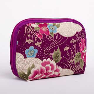 japanese kimono travel pouch botan by keiko uchida