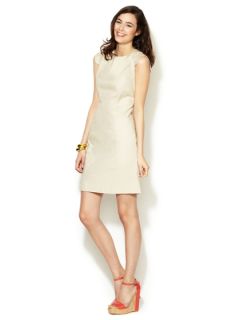 Stretch Cotton Cap Sleeve Shift Dress by Moncollet