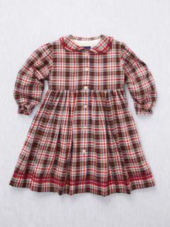 Girls Brown and Red Grid Dress by Papo D Anjo