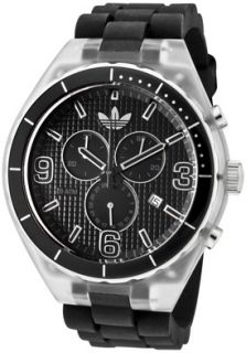 Adidas ADH2534  Watches,Cambridge Chronograph Black Grid Textured Dial Black Silicone, Chronograph Adidas Quartz Watches
