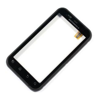 Touch Screen Glass Digitizer + Matt Frame for Motorola Defy MB525   Black Cell Phones & Accessories