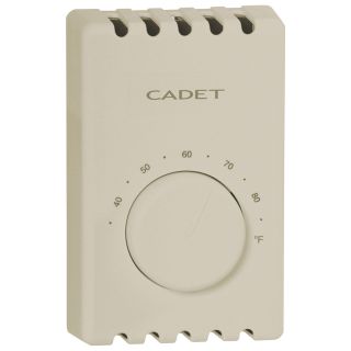Cadet Bi-Metal Thermostat — Single Pole, 120/208/240 Volt, 22 Amp, Almond, Model# T410A  Electric Baseboard   Wall Heaters