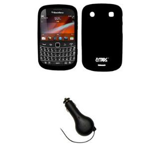 EMPIRE Black Silicone Skin Case Cover + Retractable Car Charger (CLA) for T Mobile BlackBerry Bold 9900 Cell Phones & Accessories
