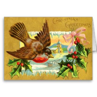 Vintage Bird Christmas Card
