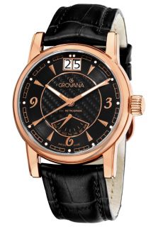 Grovana 1721.1567  Watches,Mens Day Retrograde Black Dial Quartz Watch, Casual Grovana Quartz Watches