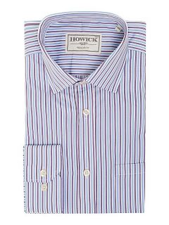 Howick Tailored Southfork Textured Stripe Shirt Pocket Lilac