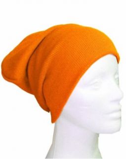 Slouchy Beanie Slouch Skull Hat Ski Hat Snowboard Hat Ribbed Beanie, One Size, Orange at  Mens Clothing store