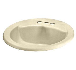 American Standard 0427.444EC.021 Cadet Round Everclean Countertop Sink, 4 Inch Faucet Holes, Bone   Bathroom Sinks  