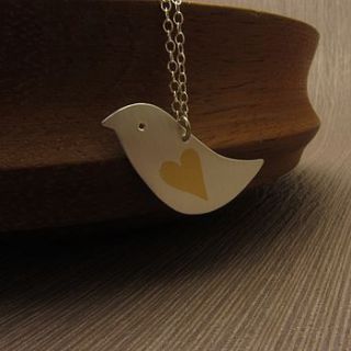 personalised handcrafted lovebird pendant by joanne tinley jewellery