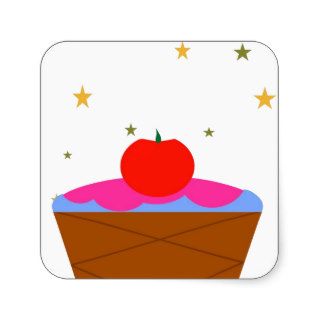 Cupcake with cherry on top sticker