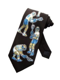 Parquet Mens Lacrosse Players Necktie   Black   One Size Neck Tie Clothing