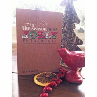 typographical christmas card pack by paperknots