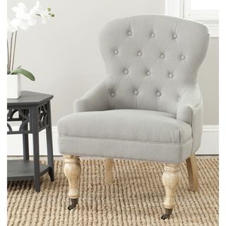 Falcon Granite Linen Fabric Arm Chair Safavieh Chairs